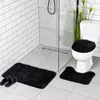 Set di 3 tappetini da bagno neri Anteprima dell’immagine prodotto 2