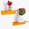 Wandregal 2er-Set Acryl 23cm Orange ohne Bohren mit Produktbild-Vorschau 1