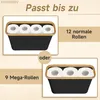 Schwarzer Aufbewahrungskorb mit Bambusrand: Fasst 9-12 Toilettenpapierrollen Produktbild-Vorschau