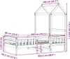 vidaXL Massivholzbett mit Dach Wachsbraun 90x200 cm Kiefer Produktbild-Vorschau 8