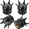 INF Schwarze ABS Kronen Ventilkappen mit Strass 4er Set für Produktbild-Vorschau 1