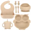 Siliconen Schalen Voor Kinderen Uil Beige 9 Elementen Productafbeelding-voorbeeld 2