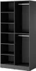 A black modular wardrobe interior with shelves and a hanging rail. Produktbild-Vorschau