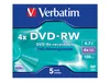 1x5 Verbatim DVD-RW 4,7GB 4x Speed, Jewel Case Produktbild-Vorschau 3