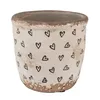 Clayre & Eef Blumentopf Ø 11x11 cm Beige Schwarz Keramik Produktbild-Vorschau 1