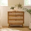 CALICOSY - Commode 3 tiroirs avec façades en rotin et pieds Voir les images du produit 2