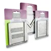 Three packaged kitchen slicer attachments are displayed against a white background. Produktbild-Vorschau
