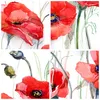 Wanduhr - Quadrat - Glasuhr - Blume Mohn Wiese - 40x40cm - Produktbild-Vorschau 8