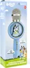 The image shows the retail packaging for a Bluey-themed wireless karaoke microphone and speaker. Produktbild-Vorschau