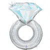 Shape Folienballon "Diamantring Silber" | 94 cm Produktbild-Vorschau 1