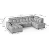 Ecksofa Gomez U-Form links mit Schlaffunktion und 2x Produktbild-Vorschau 10