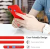 A person holding a red phone case, with close-ups of the case's features. Anteprima dell’immagine prodotto