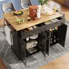 OKWISH Îlot de Cuisine - Meuble Mobile avec Rangement et Voir les images du produit 1