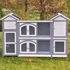 XXL Clapier petits animaux gris blanc 189x43x127 cm Voir les images du produit 4