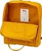The inside of a yellow backpack is shown, with a label and a Swedish flag visible. Anteprima dell’immagine prodotto
