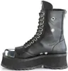 GRAVEDIGGER-10 Uni Booties von DemoniaCult, Schwarz EU 42, Produktbild-Vorschau 3