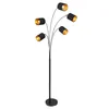 LED Stehlampe, schwarz-gold, Textilschirme schwenkbar, H Produktbild-Vorschau 1