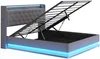 MODFU Lit Coffre 160x200 cm - Lit Capitonné avec Éclairage Voir les images du produit 8