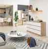 Komoda AKORD K140 Dąb Sonoma 138 cm 6 szuflad kolor Biały Podgląd zdjęcia produktu 8