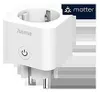 A white smart plug with a power button icon and the Hama logo, with a Matter logo in the top right corner. Anteprima dell’immagine prodotto