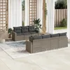 Design 8-tlg. Garten-Sofagarnitur mit Kissen Grau Poly Produktbild-Vorschau 1
