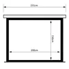 A diagram showing the dimensions of a projection screen. Podgląd zdjęcia produktu