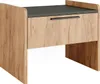 A modern bedside table with a wood-grain finish and a dark gray top. Podgląd zdjęcia produktu