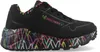 A black Skechers shoe with colorful heart-shaped graffiti on the sole. Náhled obrázku produktu