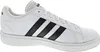 A side view of a white Adidas sneaker with black stripes. Produktbild-Vorschau