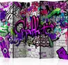 5-teiliger Doppelseitiger Vlies Paravent - Purple Graffiti Produktbild-Vorschau 1