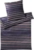 A folded duvet cover and pillowcase with a striped pattern.