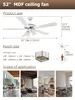 Ventilatore da soffitto bianco opaco con luce | 132 cm | Anteprima dell’immagine prodotto 2