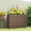 Outsunny Hochbeet mit verstellbaren Füßen PE-Rattan Produktbild-Vorschau 8