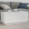 vidaXL Konferenční stolek s LED světly bílý 90x50x40 cm Náhled obrázku produktu 2