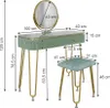 Schminktisch Vicco Grace Grün 100 cm mit LED Beleuchtung Produktbild-Vorschau 7