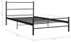 vidaXL Bettgestell Schwarz Metall 100 × 200 cm Produktbild-Vorschau 6