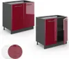 Spülenunterschrank Vicco Fame-Line Bordeaux Hochglanz 80 cm Produktbild-Vorschau 6