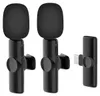Three black wireless microphones with foam windscreens and a USB-C receiver are displayed against a white background. Produktbild-Vorschau