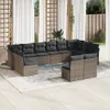 vidaXL 12-tlg. Garten-Sofagarnitur mit Kissen Grau Poly Produktbild-Vorschau 2