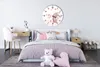 Růžové dětské nástěnné hodiny Bunny Clock Dětský pokoj 30cm Náhled obrázku produktu 3