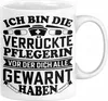 Pflegerin Geschenk Tasse Ich Bin Die Verrückte Pflegerin Produktbild-Vorschau 1