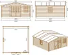 Abri de jardin en bois - 25m2 - 5x5m - Ep. 28mm - Couleur: Voir les images du produit 3
