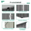 GIHAUVIA Metall Gerätehaus Pultdach Fundament Produktbild-Vorschau 5