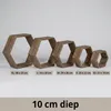 IvoQ Hexagon Set di 5 Mensole da Parete - Legno - Marrone Anteprima dell’immagine prodotto 7