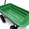 Close-up view of a green garden cart with black wheels. Produktbild-Vorschau
