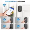 Collage showing multiple ways to access a smart door lock. Náhľad obrázku produktu