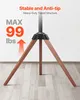 The base of a TV stand with wooden legs is shown against a white wall and a light wood floor. Náhled obrázku produktu