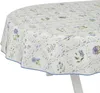Tischdecke Floral Blumenkaro Blau Oval 240x140cm mit Produktbild-Vorschau 1