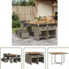 The Living Store 9-tlg. Garten-Essgruppe mit Kissen Grau Produktbild-Vorschau 1