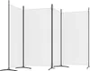 A white fabric room divider with black metal frames and stands. Voir les images du produit